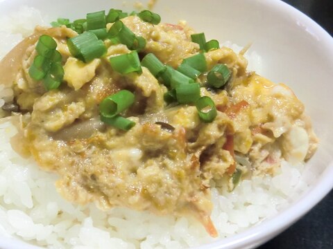 残り物リメイク★チャプチェの玉子とじ丼